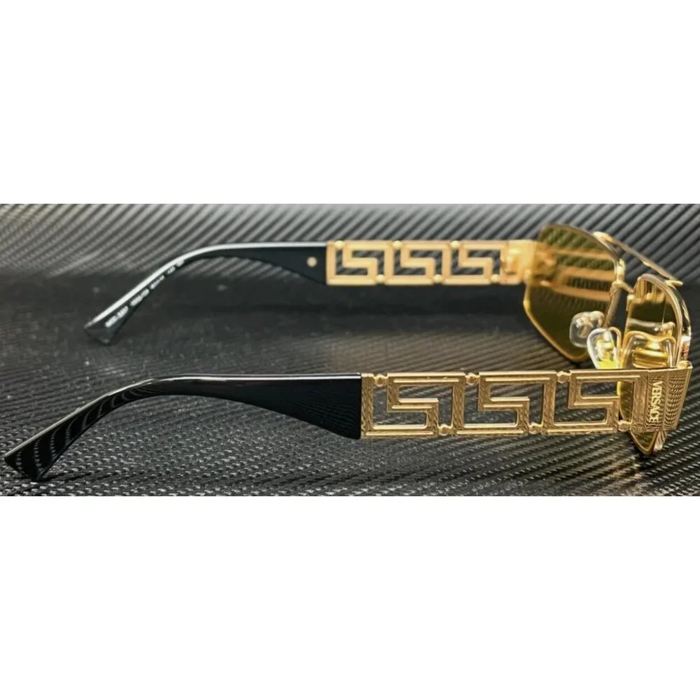 VERSACE Gold Yellow Men's 60 mm Sunglasses